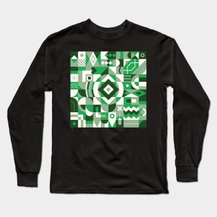 Green geometric pattern Long Sleeve T-Shirt